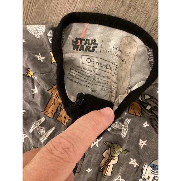 Little Sleepies Star Wars Bamboo Footed Sleeper Size 0-3mo - Picture 2 of 2